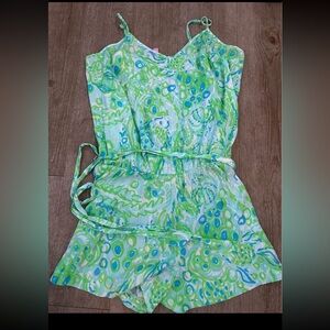 Lilly Pulitzer Tropical Green and Blue Romper